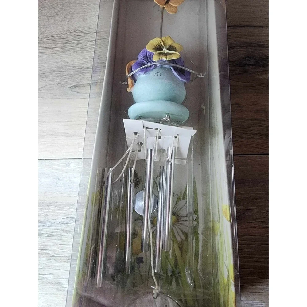 Floral Butterfly Wind Chime Initials‎ MB NIB